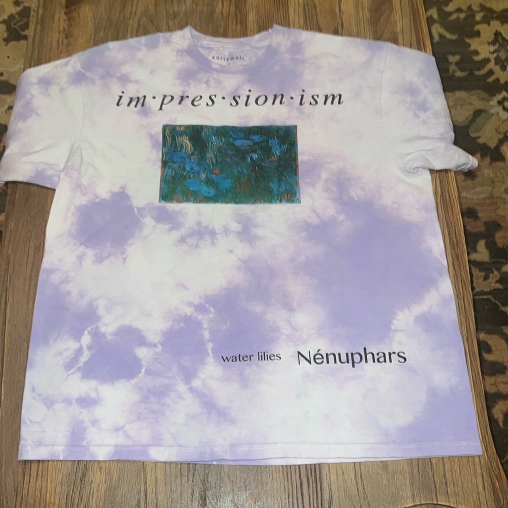 Urban Outfitters Knitswell  Mens Monet Impressionism Tie-Dye Tee NWT size XL.